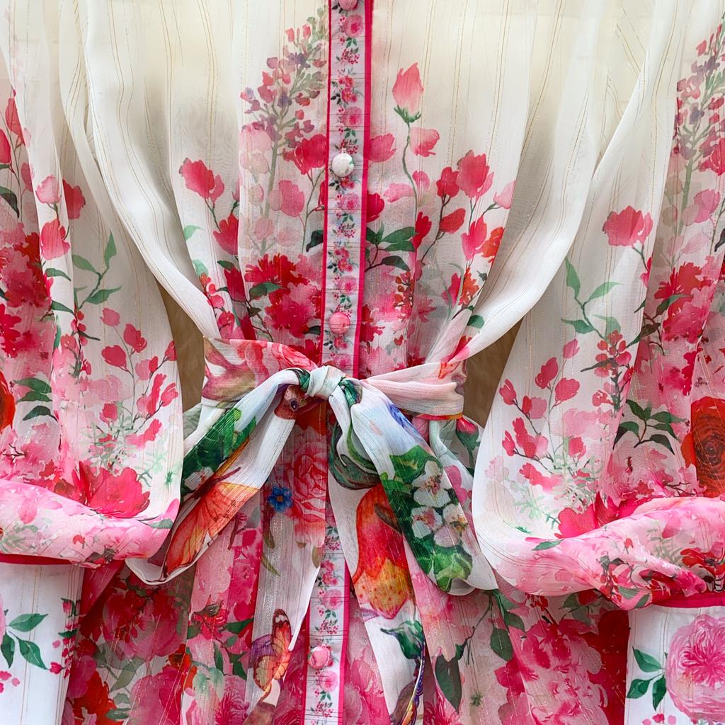 Spring Summer Women Lantern Sleeve Print Chiffon Mini Short Chic Boho Holiday Beach Lace-up Dresses