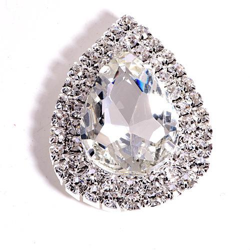 Золотая основа с серебряным основанием, стеклянная капля воды, овальный конский глаз, корсаж, брошь, пряжка, аксессуары для одежды своими руками