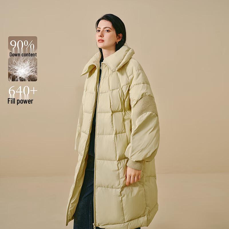 INMAN Women's Lapel Long Duck Down Jacket