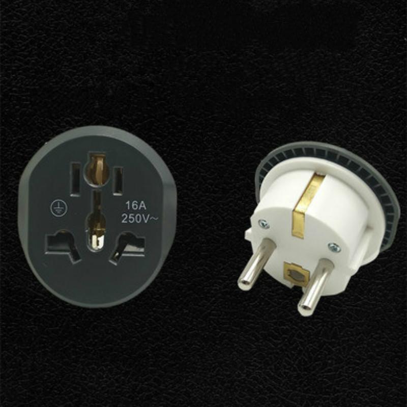 1 Pcs 16A Portable German Standard Universal EU(Europe) Converter Adapter 250V AC Travel Charger Wall Power Plug Socket Adapter