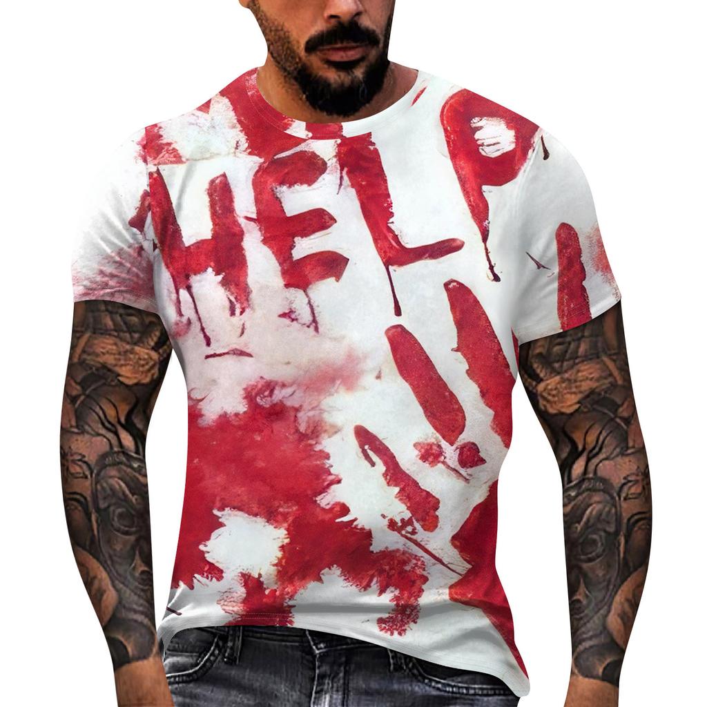 Men's T-shirt T-shirts Graphic Text Pool3D Printing Street Casual Short Sleeve Printed Clothing Basic