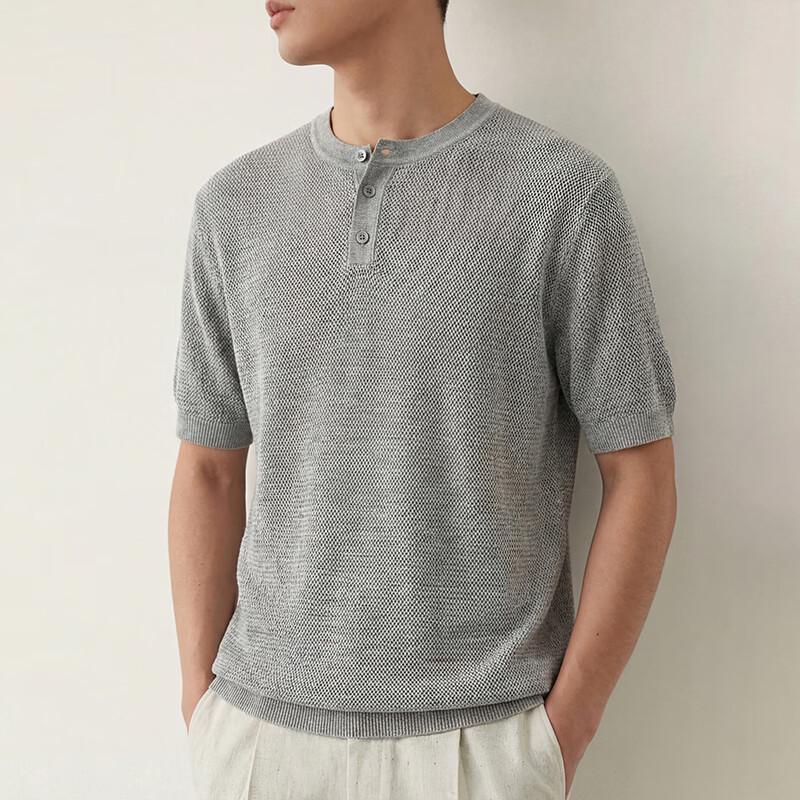 PLAYBOY Мужская футболка-henley из лиоцелла и льна