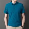Мужская футболка с коротким рукавом, деловая рубашка-поло с лацканами, однотонная, повседневная футболка с полурукавом