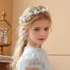 New Spring Bohemian Girls Bridal Pearl Hair Headdress Flower Wreath Bride Garland Head Hoop Headbands Hair Jewelry Children Gifts