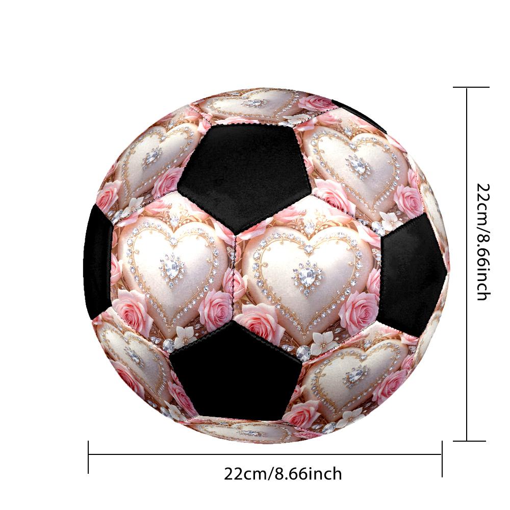 Heart Indoor Soccer Ball Colorful Machine Stitched PVC Size 5 Team Training Competition Ready Durable High-Bounce Cool Sports Gift