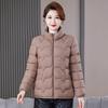 Middle-aged and Elderly Women's Casual Winter Slim Thin Down Cotton-padded Jacket Coat