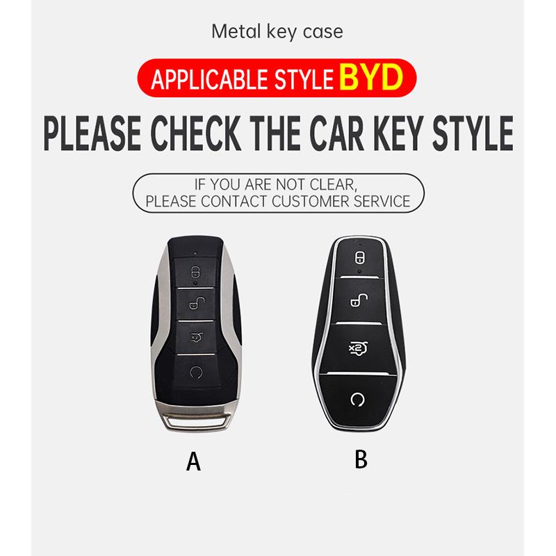 Чехол-брелок из цинкового сплава и новой кожи для автомобильного ключа BYD Song Plus Atto 3 Han EV DM Qin Seal Dolphin, защитный автобрелок