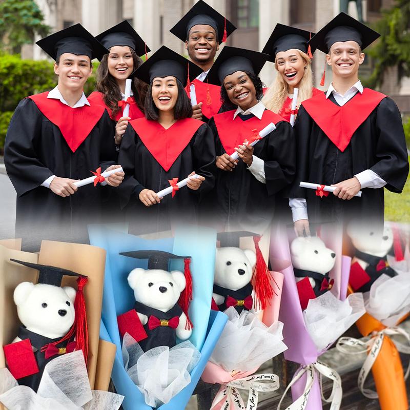 1 шт. декор для вечеринки искусственный цветок доктор медведь свадебные сувениры выпускной подарок мультяшная плюшевая игрушка реквизит для фотосессии цветочный букет