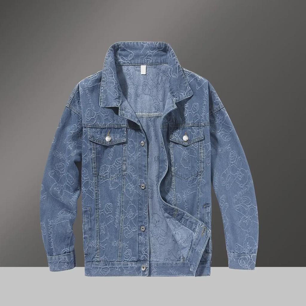 Men's Slim Korean Style Denim Jacket and Pants Set - Trendy Spring/Autumn Student Fashion