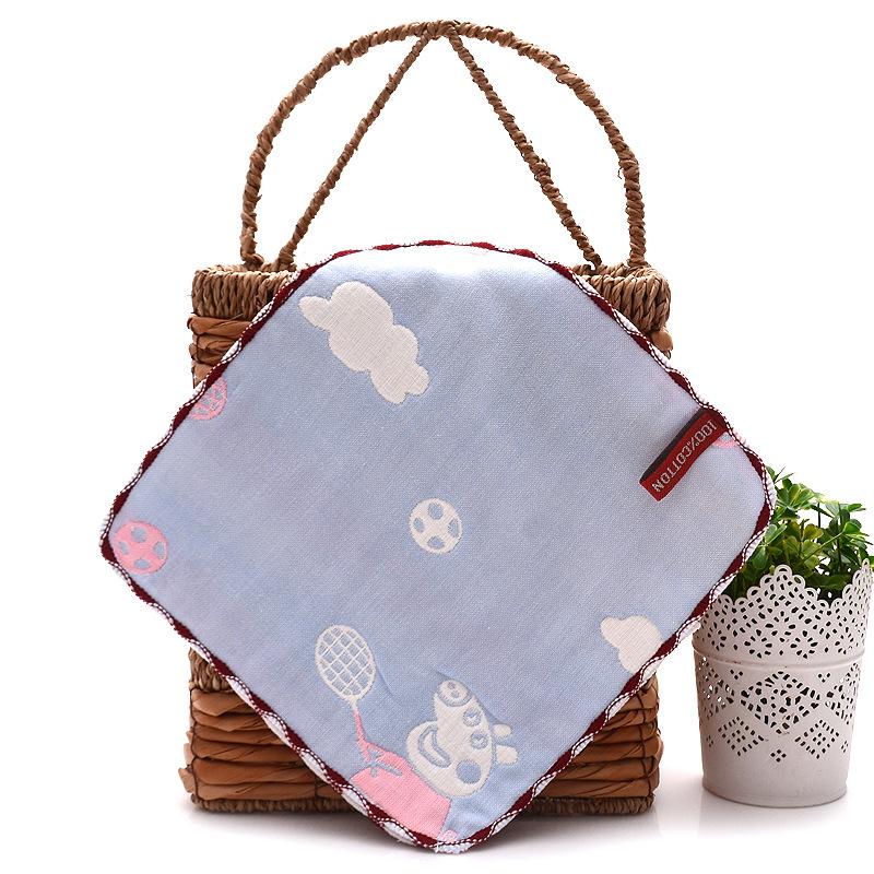 New Cartoon Design 100% Cotton Gauze Saliva Towel Soft Absorbent Baby Handkerchief Woven Technique for Bathroom Use