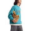 Li Ning Weekend Youth Letter Print Round Neck Pullover Long Sleeve Sweatshirt Unisex Sweatshirt Reef-Blue AWDU785-4