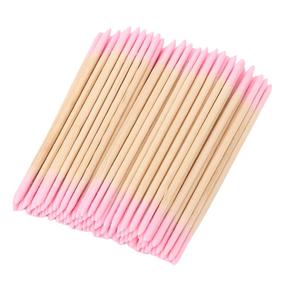 10 Bags Wooden Stick Body Double Pointed Cotton Swabs Eyeliner & Cosmetic Touch-Up Work