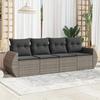 VidaXL Garden Lounge Set 4 Pcs with Grey Cushions Wicker 3253417