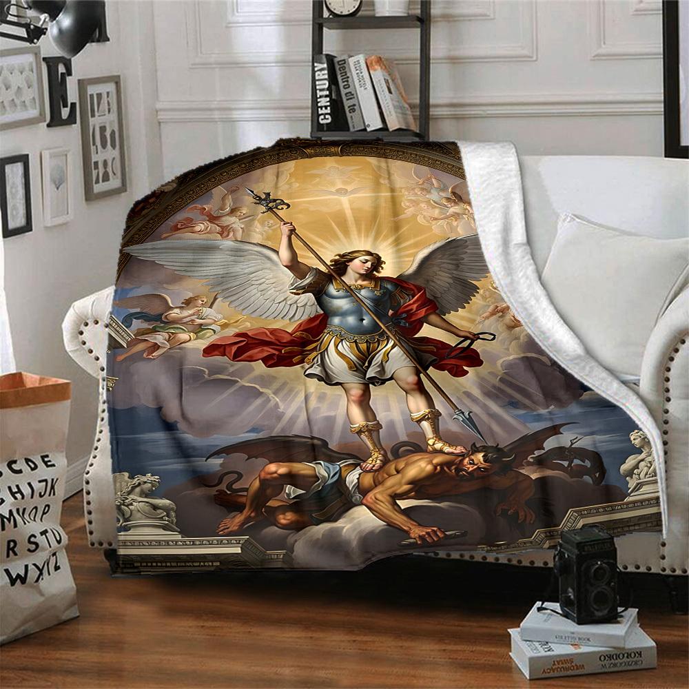1PC Divine Battle Blanket, Soft Warm All-Season Throw for Sofa, Bed, Car, Office, Vibrant Colorful Design, Durable & Cozy Gift for Home Decor, Cozy Ho