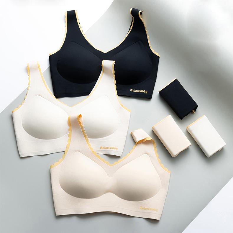 Высококачественный цельный бесшовный комплект с бюстгальтером контрастного цвета, женское нижнее белье, сексуальные трусы, беспроводной мягкий бюстгальтер