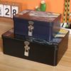 1 Set Tin Box with Lock Key Convenient Desktop Storage Box Vintage Style Jewelry Storage Case for Home