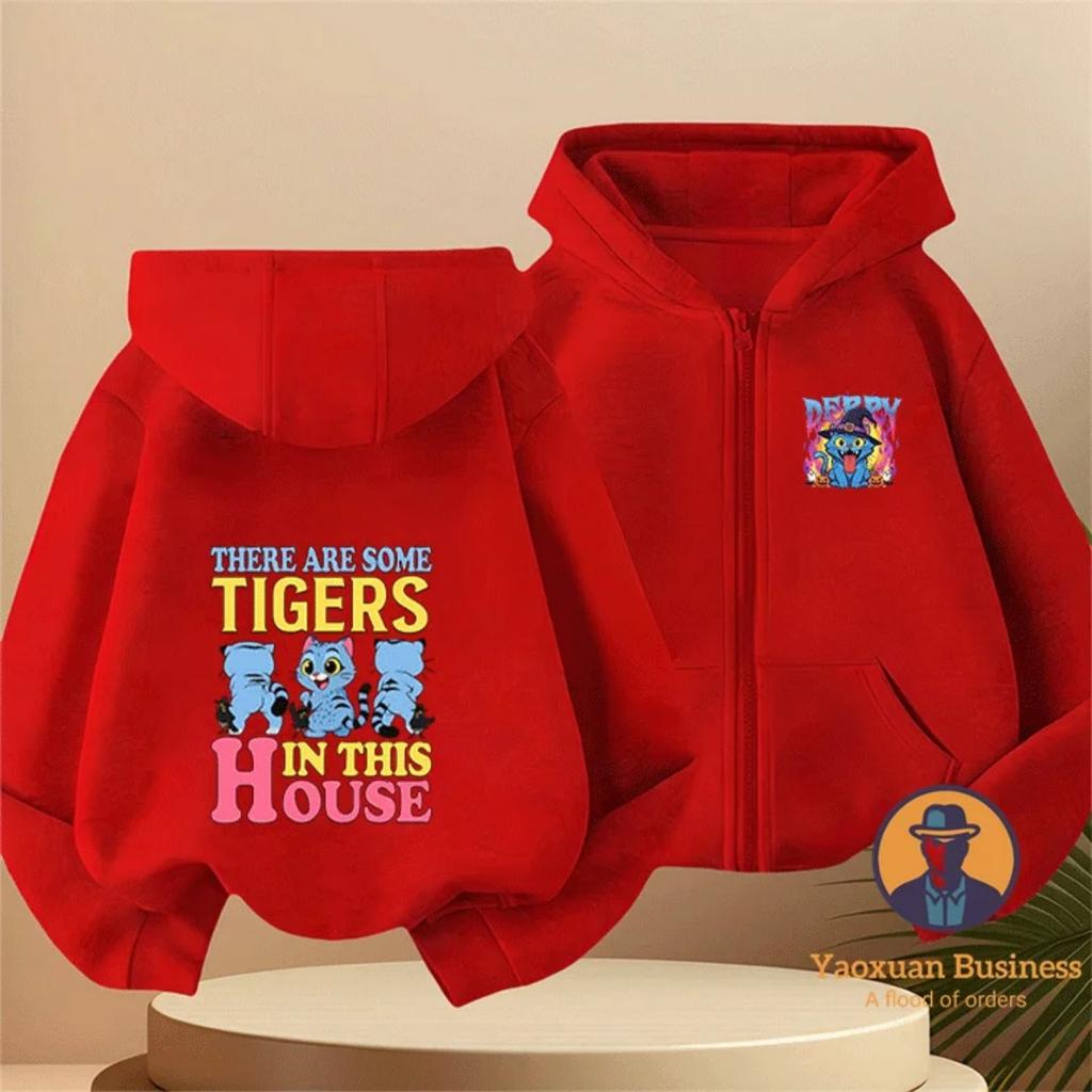 Модная K-Pop Толстовка с капюшоном на молнии для детей, мальчиков и маленьких девочек, с милым принтом, мультяшная, теплая, ветрозащитная, осенне-зимняя мода