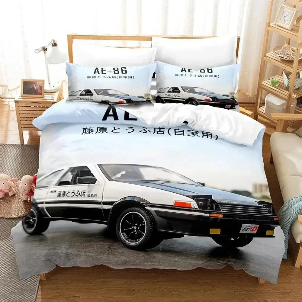 3D Печать Initial D Ae86 Коллекция Постельного Белья Пододеяльник Коллекция для Кровати Пододеяльник Наволочка Одеяло Размер King Queen Постельное Белье для Мальчиков и Взрослых