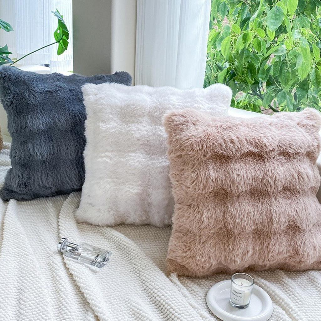 Thick Plush Fleece Throw Pillow Cover 18 Inch Soft Decorative Cushion Cover For Sofa Bedroom Pillow Cover