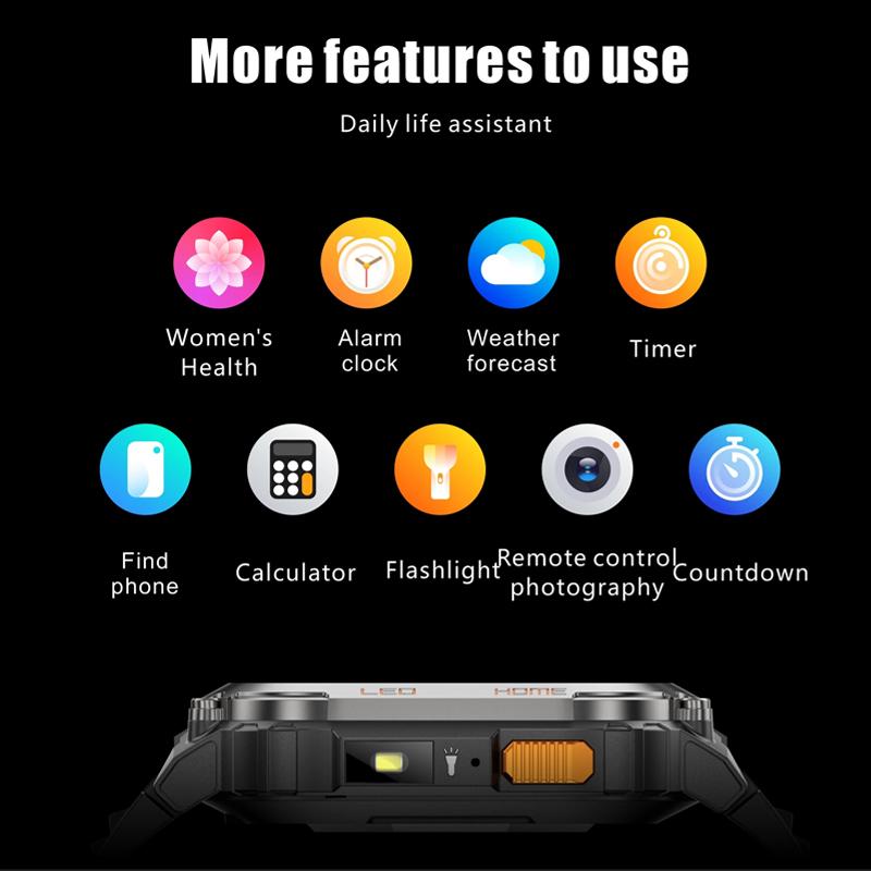 SACOSDING GPS Outdoors Smart Watch IP68 Waterproof GNSS Compass Military Sport LED Flashlight Smartwatch Men 2025 New For Android IOS