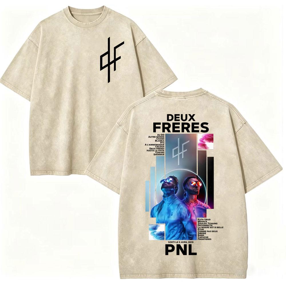 Vintage Washed Rap Group Pnl Album Print T Shirt Men Women Fashion Hiip Hop Tshirt Summer Casual Cotton Short Sleeve Tshirts