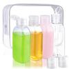4Pcs Clear Bottles Kit for Toiletries BPA-Free Leak-Proof Refillable Containers for Shampoo Lotion Oils Cream Jars Reusable Travel Accessories