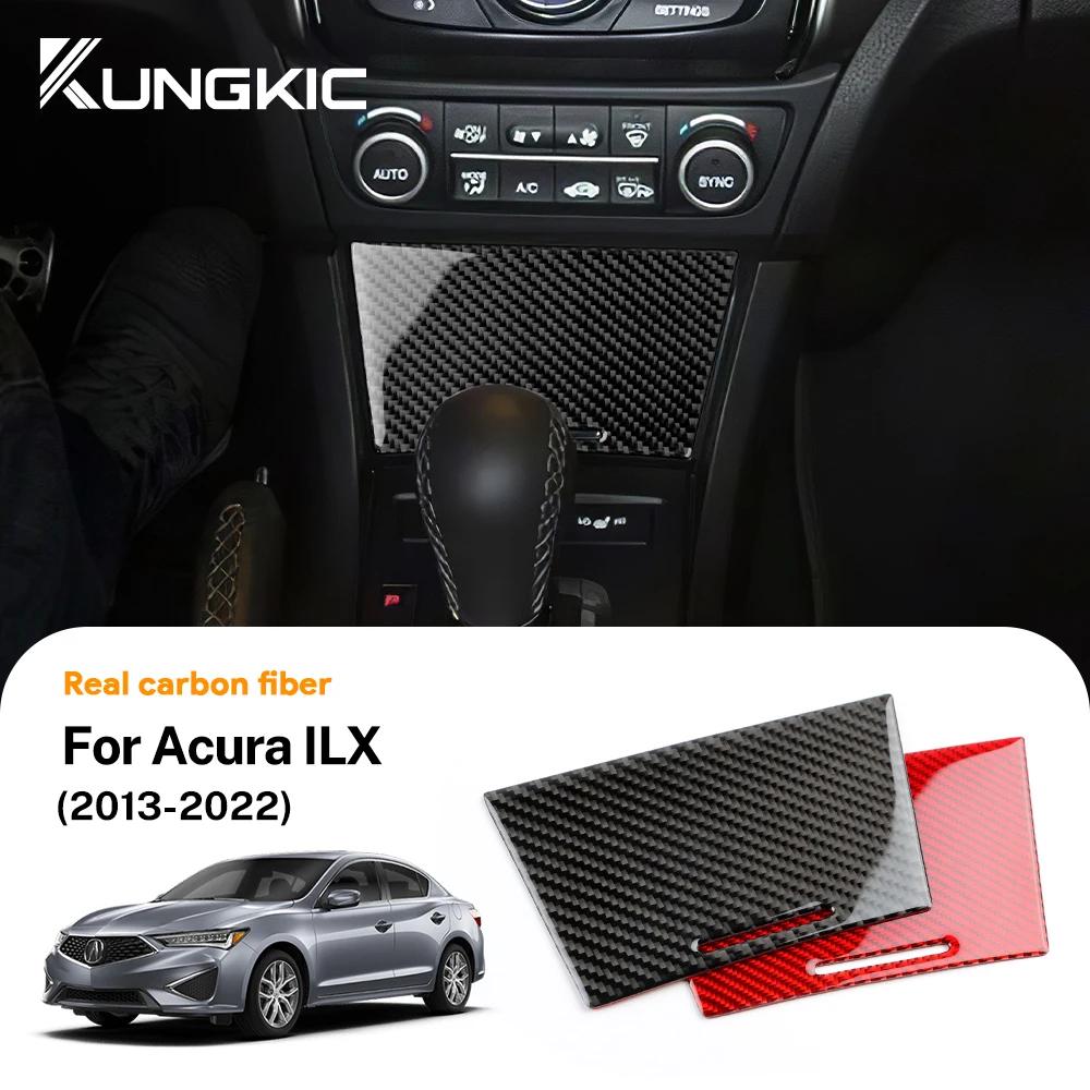 For Acura ILX 2013-2022 LHD Carbon Fiber Center Storage Box Trim Sticker Soft Interior Decor