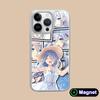 Date a Live Mio Takamiya Silver Plating Magsafe Mobile Phone Case for iPhone 17 16 15 14 13 12 11 Air Pro Max Plus Colorful