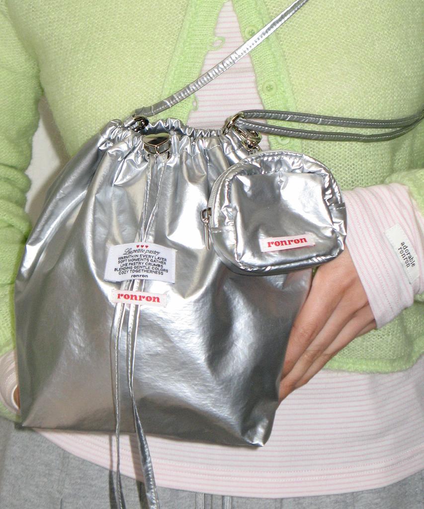 Набор брелоков-сумочек Ronron Mini Bag Сумочка на завязках Серебристый