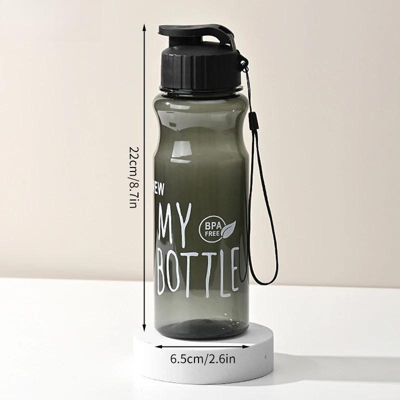 600ML Transparent&Portable Leak-proof Shaker Sports Water Bottle with Lid for School Gym Travel Girl Boy BPA Free