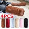 Electric Vehicle Grip Cover Winter Warm Imitation Plush Handle Cover Electric Bike Tricycle Handlebar Brake Handle Sleeves Set