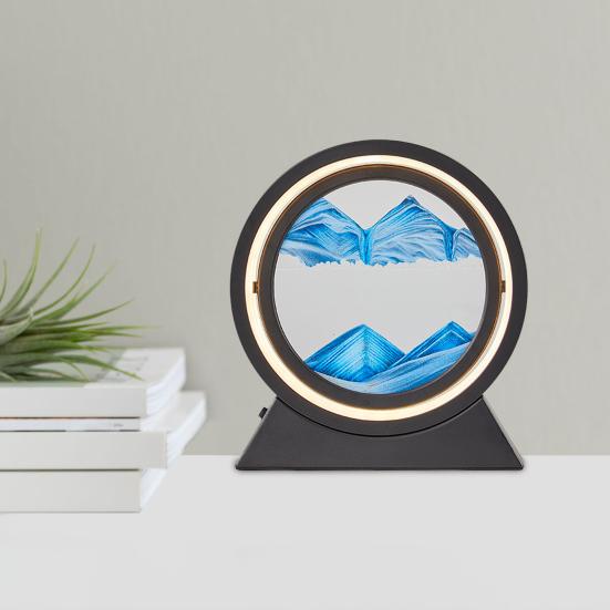 Yousheng Moving Sand Art Настольная лампа Quicksand Picture 3D Deep Sea Sandscape in Motion Flowing Sand Painting LED Light Home Office Desktop Decoration