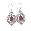 Розовый рубеллит драгоценный камень 925 стерлинговое серебро ювелирные изделия ручной работы серьги-крючки 2.33" CE-10-9
