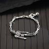New Trendy Punk Hip-hop Metal Retro Bone Skeleton Robot Bracelet for Women Halloween Accessories