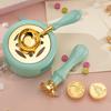 1 Set Unique Comfortable Grip DIY Bright Color Portable Wax Seal Stamp Lacquer Stove with Spoon Office Accessories Melting Furnace