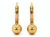585 Gold Earrings, Shiny Half-spheres, English Clasp, 1.29g, for Everyday Use