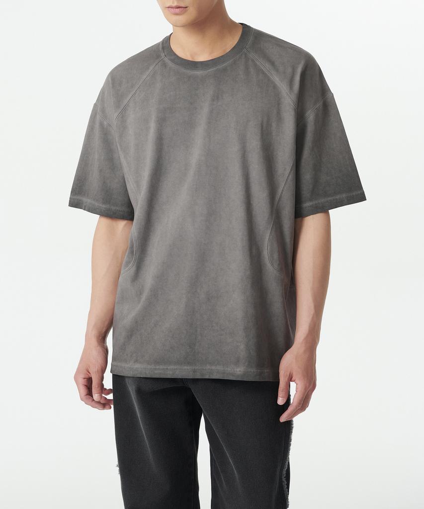 MUSINSA STANDARD Luna Dyed Structured Oversized Crew Neck T-Shirt [Charcoal Grey]