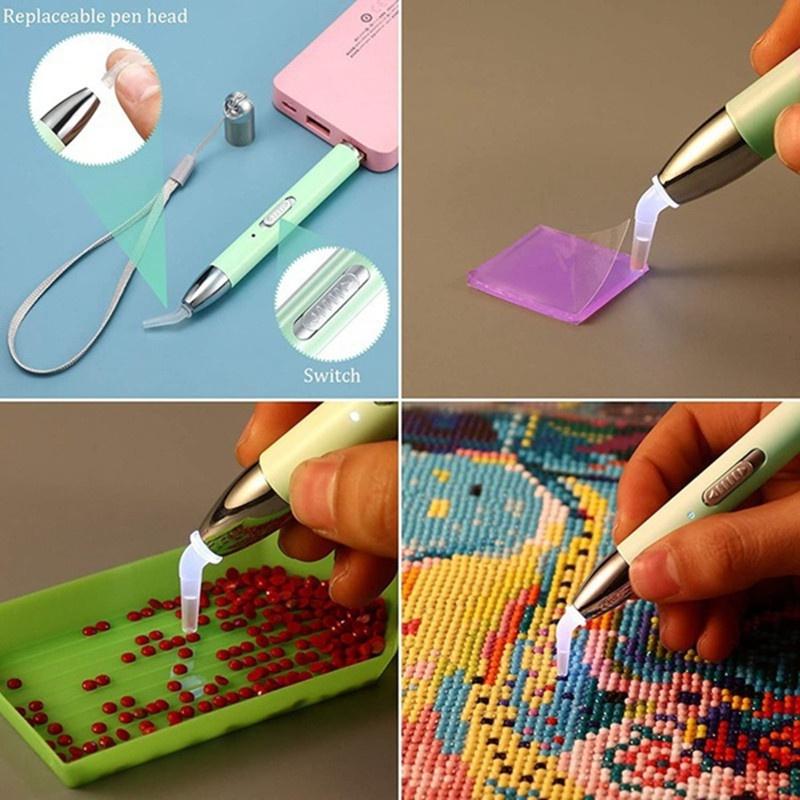 USB Rechargeable Lighting Point Drill Pen for 5D Diamond Painting DIY Tools Pen Diamond Embroidery