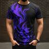 Fashion 3D Flame Printeed T Shirts For Men Summer Comfortable Breathable Short Sleeve Tops Casual O-neck Oversized T-shirts Pullover