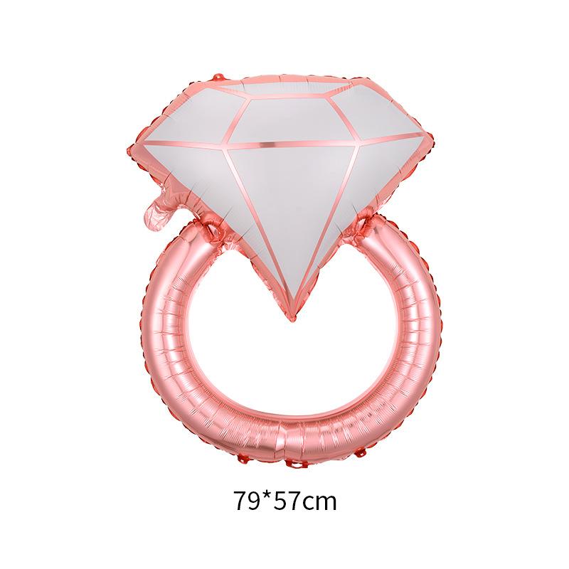 Wedding Marriage Proposal Decoration Diamond Ring Shape Aluminum Film Balloon Confession Party Decoration Arrangement Balloon Ring