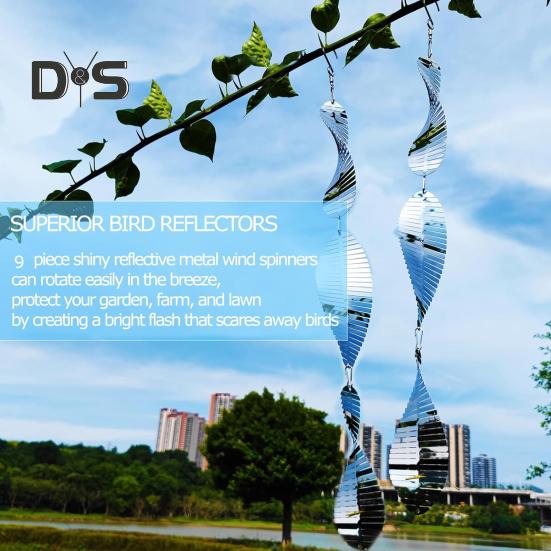 3/6/9Pcs Wind Chime Pendant Outdoor Decoration Birdproofing Shiny Bird Protection Solution Windmill Reflectors