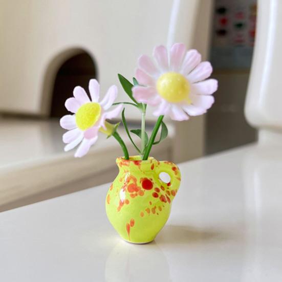 Керамическая ваза для цветов, магнит на холодильник, 3D-ваза с растениями, магнит на холодильник, домашний офис, кухонный шкафчик, мини-симуляция, ваза, украшение