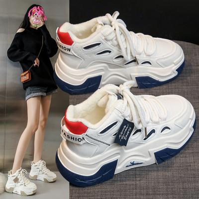 Осенняя и зимняя спортивная обувь Теплая женская обувь Повседневная обувь из хлопка, увеличивающая рост