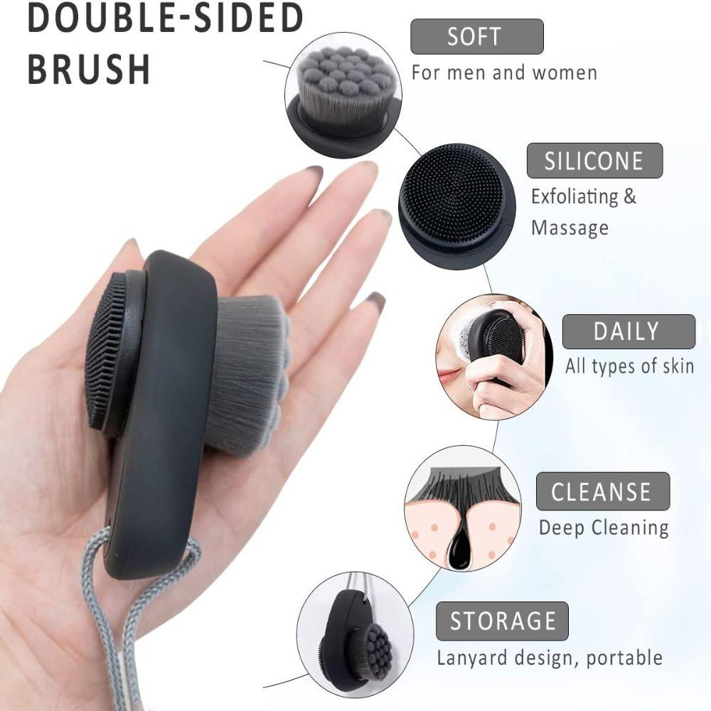 Silicone Blackhead Removal Makeup Tool Facial Scrub Cleanser Pore Clean Face Cleansing Brush Double-Sided