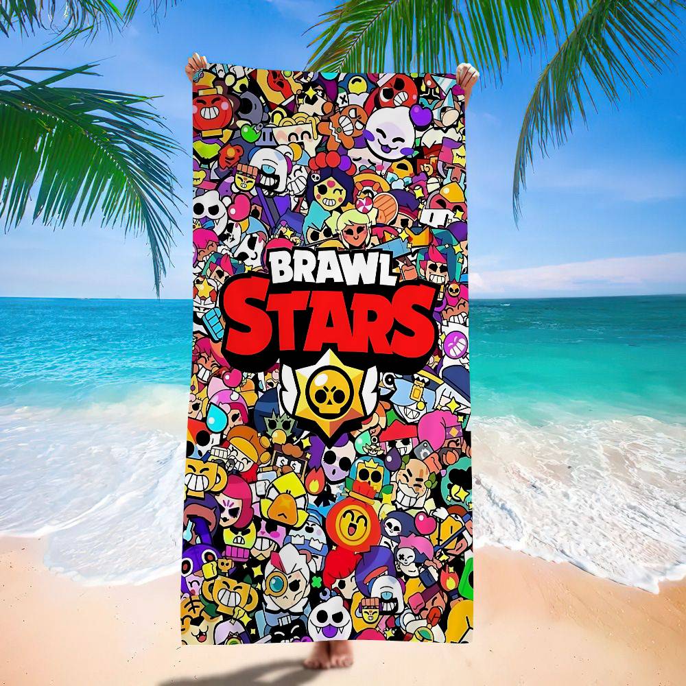 Игровой B-rawl Игровой S-Stars Аниме Микрофибра Печатное Пляжное Полотенце Альпинизм Йога Пляж Плавание Бег Впитывающее Мягкое Полотенце