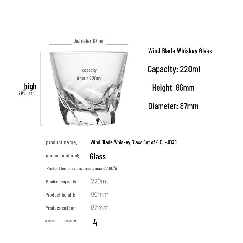 CLITON Glass Whiskey Glasses