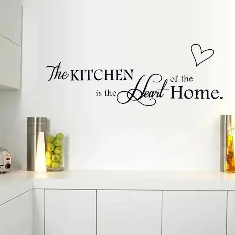 English Letters Kitchen Love Vinyl Wall Sticker On The Wall Decals Art Words Kitchen Background Decoration Stickers Home Decor