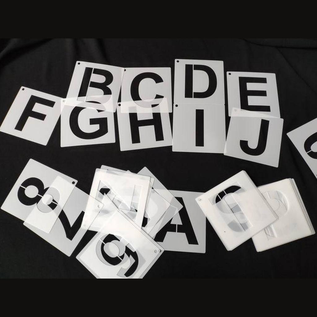 60 шт. трафаретов для букв и цифр, шаблоны для рисования, многоразовые трафареты из ПЭТ для рисования на бумаге, дереве, металле, ткани, стене