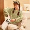 Autumn/Winter Coral Velvet Pajamas for Women Warm Casual Flannel with Velvet Thickened Can Be Worn Outside The Home Suit