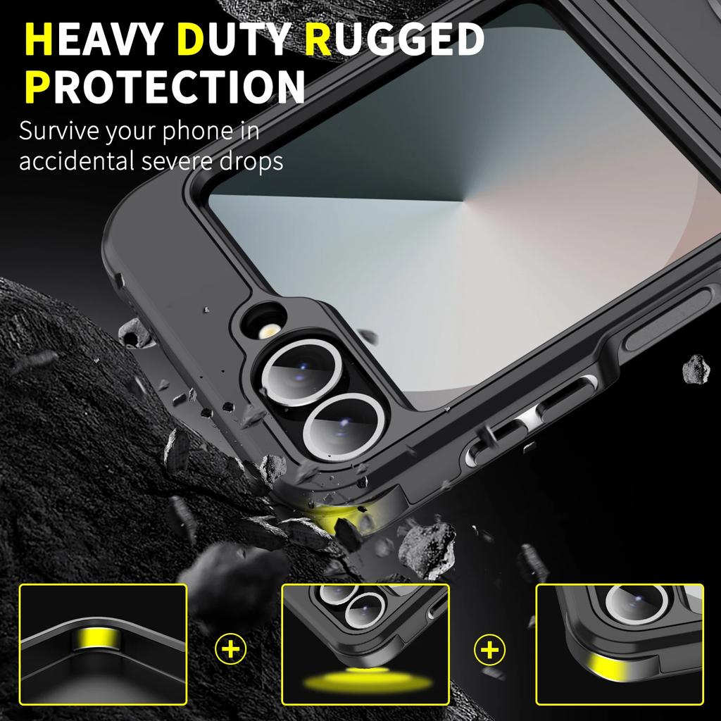 Shockproof Hard Protection Folding Design Case for Samsung Galaxy Z Flip7 5G Flip 7 Zflip7 Flip6 Flip 6 Wireless Charging Bag